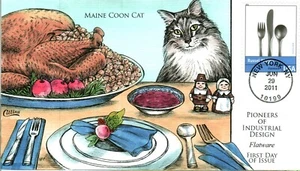 COLLINS HAND PAINTED 4546 Pioneers of Industrial Design Maine Coon Cat - Picture 1 of 1