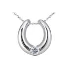 1.04ct H SI2 Round Natural Certified Diamond 18k White Gold Solitaire Pendant