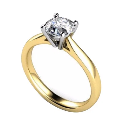 1 Carat Moissanite  9ct Gold Solitaire Engagement Ring 4 Claw UK Hallmarked - Image 1 of 4