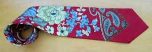 Vintage Mario Valentino Floral Tie 100% Italian Silk - Picture 1 of 7