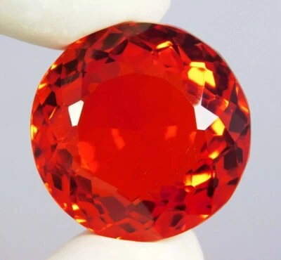 Large Fire Mexican Opal Orange Round Cut 93.00 Ct. Loose Gemstone 4 Pendant Gift - Image 1 of 4