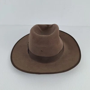 Vintage Akubra Lancer Australian Pure Fur Felt Trilby Style Hat Size 54 - Picture 1 of 12