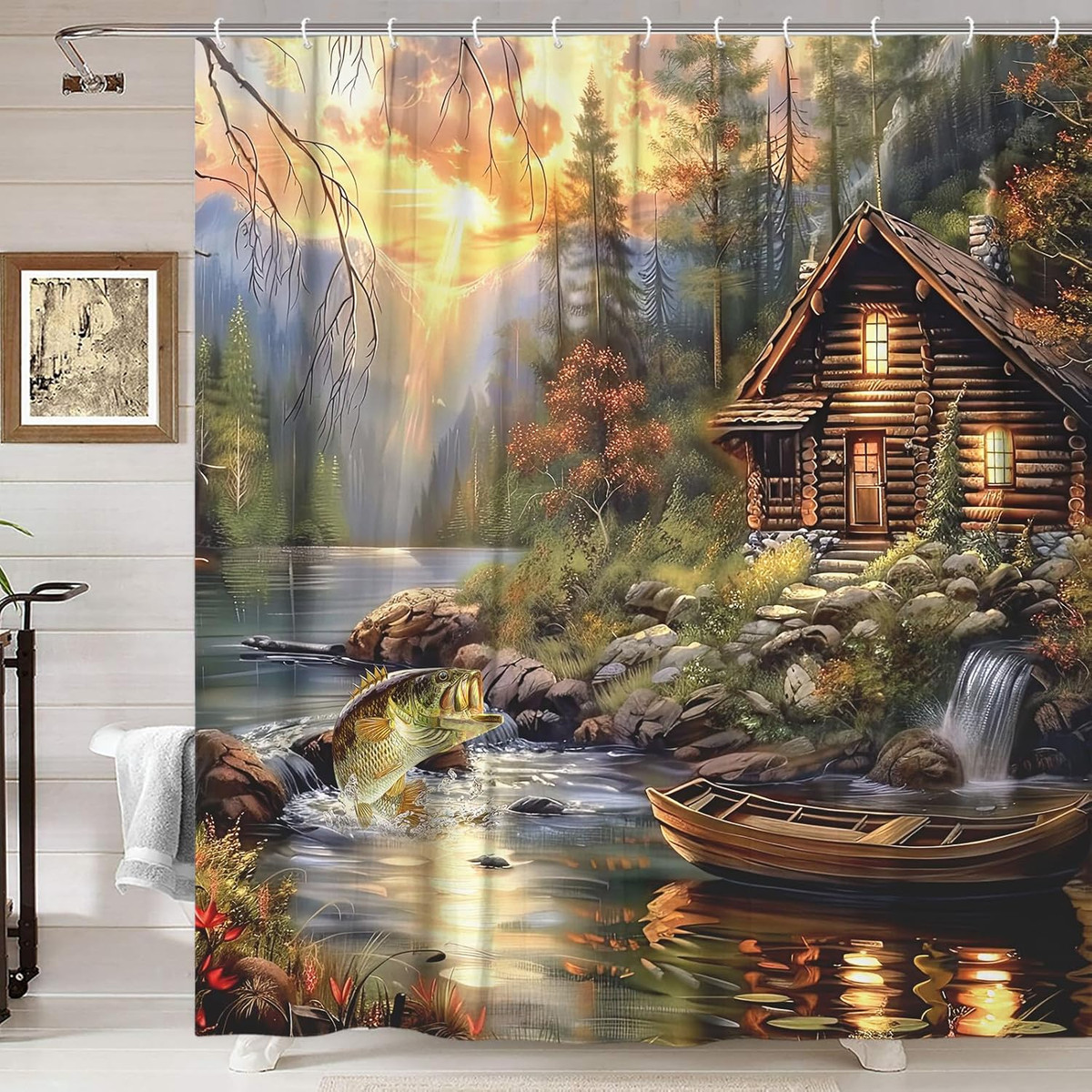 Brand Curtains Prescott Shower Curtain Unlined 72x72 U2013 VHC Brands Home  Decor Mayflower Market, image size:1200x1200