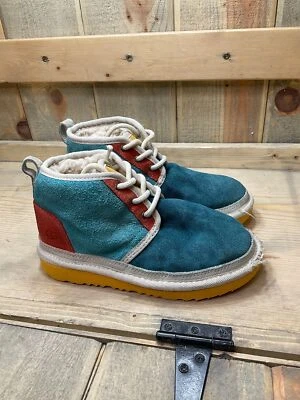 Botas UGG NEUMEL II US13 infantis azuis amarelas vermelhas usadas UE31 - Imagem 1 de 4