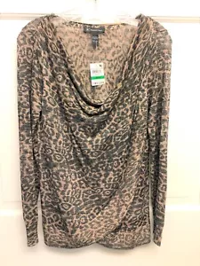 INC Leopard Animal Print Sweater NEW large BEAUTIFUL!!! - Picture 1 of 5