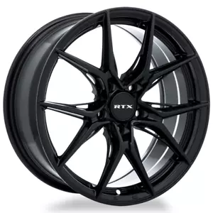 19 inch 19x8.5 RTX Slick Gloss Black wheel rim 5x4.5 5x114.3 +42 - Picture 1 of 1