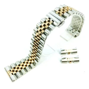 Two Tone Rose Gold Jubilee Metal Watch Band 13mm 15mm 17mm 19mm 21mm 23mm #7036 - Picture 1 of 28