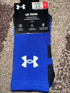 NWT Under Armour Royal Blue Team Cushioned Crew Socks 7-8.5 1 Pr - Picture 1 of 2