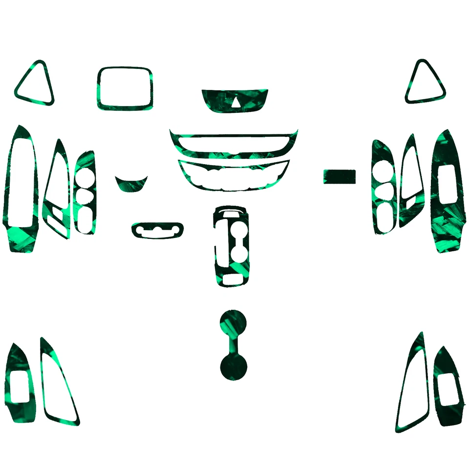 21x Kits de molduras interiores completos de fibra de carbono forjada verde para Chevrolet Malibu 16-24 Foto 1 de 4