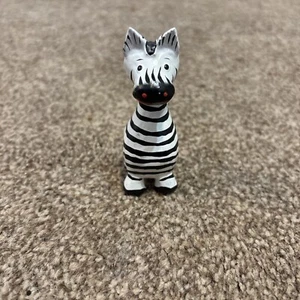 Painted Wood Zebra 7cm Tall Sweet Face - Picture 1 of 4
