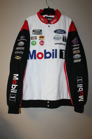 New NASCAR #4 Kevin Harvick Mobil 1 Ford twill cotton jacket men's XXL Cover