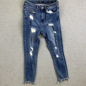 Guess Womens Kate Skinny Low Rise Distressed Raw Hem Jean Size 28 Measured 26x26 - Picture 1 of 9