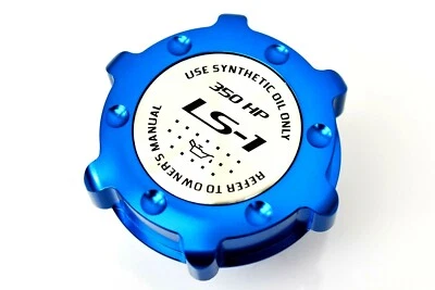 2004 PONTIAC GTO LS1 350HP BILLET ALUMINUM ENGINE OIL FILLER CAP BLUE B - Image 1 of 3