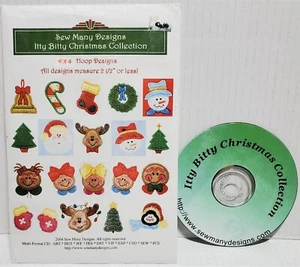 Sew Many Designs ITTY BITTY CHRISTMAS COLLECTION Machine Embroidery CD 4x4 - Picture 1 of 1