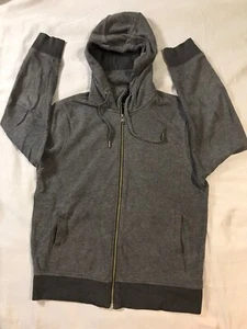 Banana Republic felpa con cappuccio uomo grigio medio tweed full zip giacca tasche - Foto 1 di 10