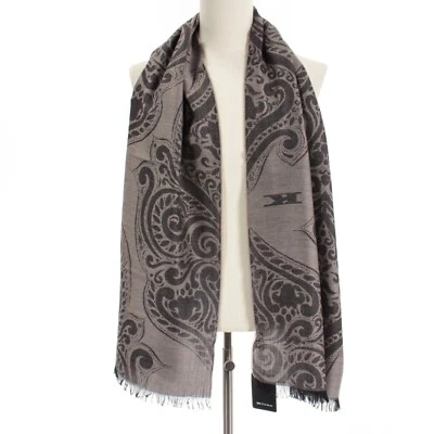 Kiton новый с Ярлыками 100% кашемир причудливый шарф в серый/коричневый/черный сделано в Италии - Изображение 1 из 4