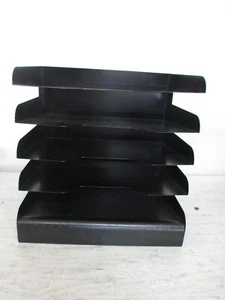 Organizador de carpetas de bandeja de letras de archivo de metal de 5 niveles, negro - Imagen 1 de 4