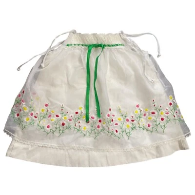 Vintage Ruth Of Carolina Girls White Embroidery Floral Dress Sleeveless Size T4 - Image 1 of 4