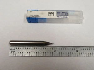 Fresa terminale in carburo a 2 flauti Mitsubishi 0,3 mm x 1,5 mm, 1 pezzo - Foto 1 di 3