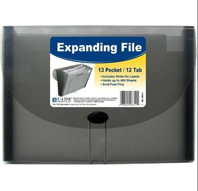 C-line 48311 Expanding File Letter - 8.50" X 11" 1 Each Smoke - Image 1 of 4