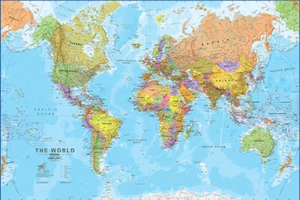 MAP OF THE WORLD GIANT 120X80CM EDUCATIONAL TRAVEL POSTER WALL - Bild 1 von 12