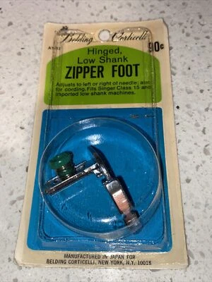 Hinged Low Shank Adjustable Zipper Cording Foot Singer Class 15 Sewing Machine - Image 1 of 3