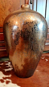 Large Kohl's Winter Bouquet Copper Stoneware Pottery Vase 16” Tall - Picture 1 of 10