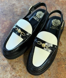 VINCE CAMUTO WOMEN'S TORRIE SLINGBACK LOAFER BLACK COCONUT SIZE 8.5 NEW IN BOX - Picture 1 of 11