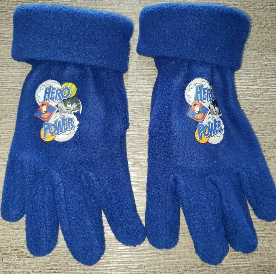 мальчики DC SUPER FRIENDS зимние темно-синий флис зимние перчатки размер детей 3-6? МИЛЫЙ! - Изображение 1 из 1