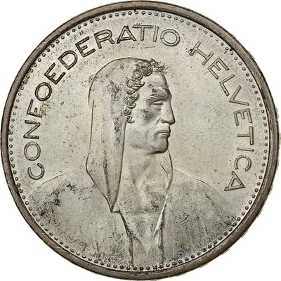 [#1307469] Switzerland, 5 Francs, Herdsman, 1966, Bern, Silver, AU, KM:40 - Image 1 of 2