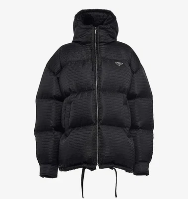 Prada - Puffer Down Jacket - Logo Plaque | Black Logo Nylon-  S UK8 / IT40/ US4 - Image 1 of 4