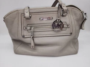 Michael Kors Gilmore Medium East West Leather Taupe Satchel Bag - Picture 1 of 20