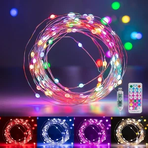 Minetom Fairy Lights Color Changing - 33FT 33 FT, 7 Colors With Multicolor - Picture 1 of 8
