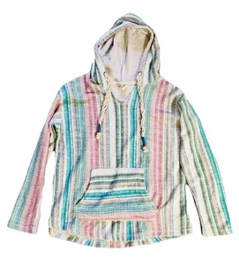 Southern Spirit Baja Beach leichter pastell gestreifter Hoodie Größe Small - Bild 1 von 9
