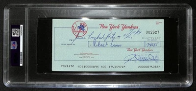 Bob Lemon HOF Signed/Auto 1984 NY Yankees Payroll Bank Check PSA/DNA 194532 - Image 1 of 2