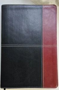 KJV Riesendruck Referenzbibel, schwarz/burgund Leder Touch indiziert, Holman, LN - Bild 1 von 10