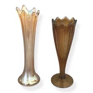 Set Vintage Vasen Indiana Glas Reißverschluss Band Karneval geschwungen Stretch irisierend - Bild 1 von 10