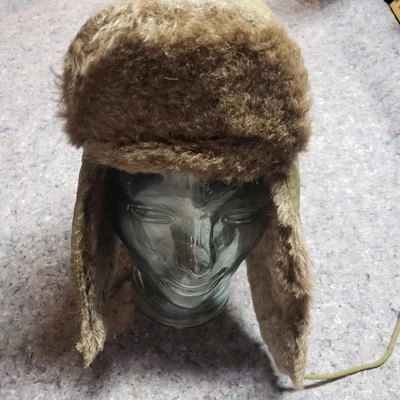 Sombreros de combate forrados de piel con solapa de oreja militar ejército invierno sombrero trampero Foto 1 de 4