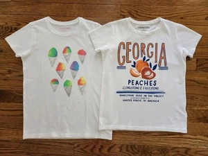 CREWCUTS◇◇ Girls 8, 10 Summer Print T-shirts White Multi - Picture 1 of 10