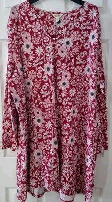 Туника Seasalt Sea Cruise размер 26 28 малиновый розовый брелок цветочный новый с этикетками  - Изображение 1 из 4