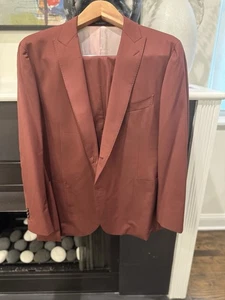 Custom Tailored SB SuitSupply Suit Burgundy, Size 52 Equivalent $1100 - Picture 1 of 18