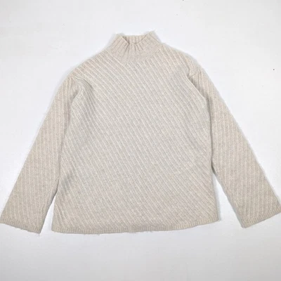 J. Jill Sweater Women's Size Small Cream Mock Neck Cashmere Blend Soft Classic - Image 1 of 4