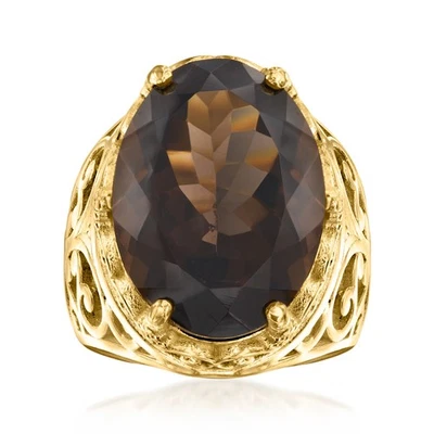 Ross-Simons 11.00 Carat Smoky Quartz Ring in 18kt Gold Over Sterling - Image 1 of 4