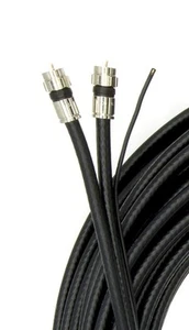 Black 25ft Dual with Ground RG6 Coaxial with Quality Compression Connectors - Picture 1 of 8