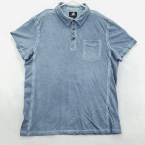 Rock & Republic Polo Shirt Mens XL Blue Burnout Pocket Soft Casual Cotton - Picture 1 of 10