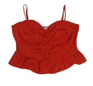 Camiseta sin mangas Sienna Sky para mujer roja con volantes XL con tiras Peplum, nueva con etiquetas. - Imagen 1 de 7