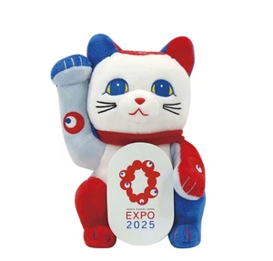 2025 Osaka Kansai Expo offiziell lizenzierte Maneki Neko Plüschpuppe hergestellt in Japan - Bild 1 von 3