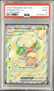2025 POKÉMON WHITE FLARE EN WHIMSICOTT ex ULTRA RARE #157 MINT 💎 PSA 9 POP 6 - Picture 1 of 6
