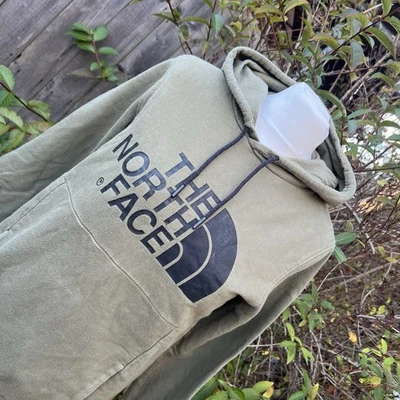 The North Face Women’s Khaki Green Spell Out Hoodie Outdoors Casual S - Image 1 of 4