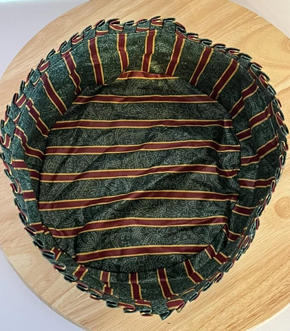 Longaberger Imperial Stripe Darning Basket Liner For Christmas Great Condition! Cover